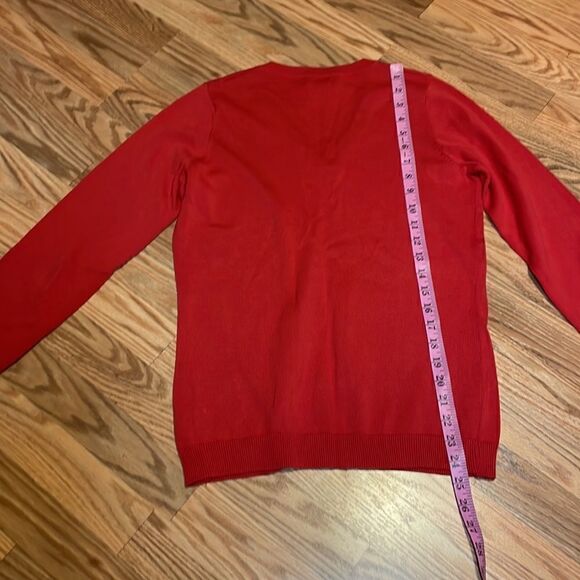 Izod Red Orange V-neck Sweater - Picture 4 of 5